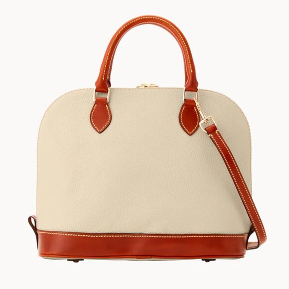 Dooney and Bourke Pebble Grain Zip Satchel in Bone - EUC - Picture 2 of 13